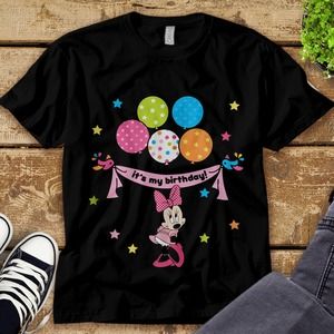 Disney Minnie Mouse It's My Birthday Funny Birthday Boys Girls Unisex T-shirt